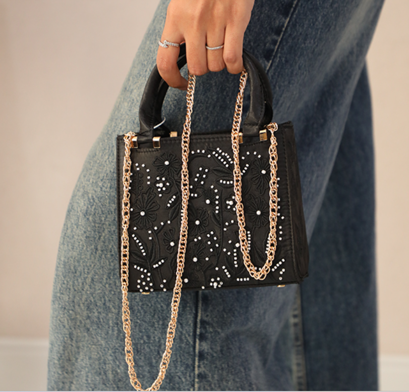 SAC ZARA SATINÉ PERLES