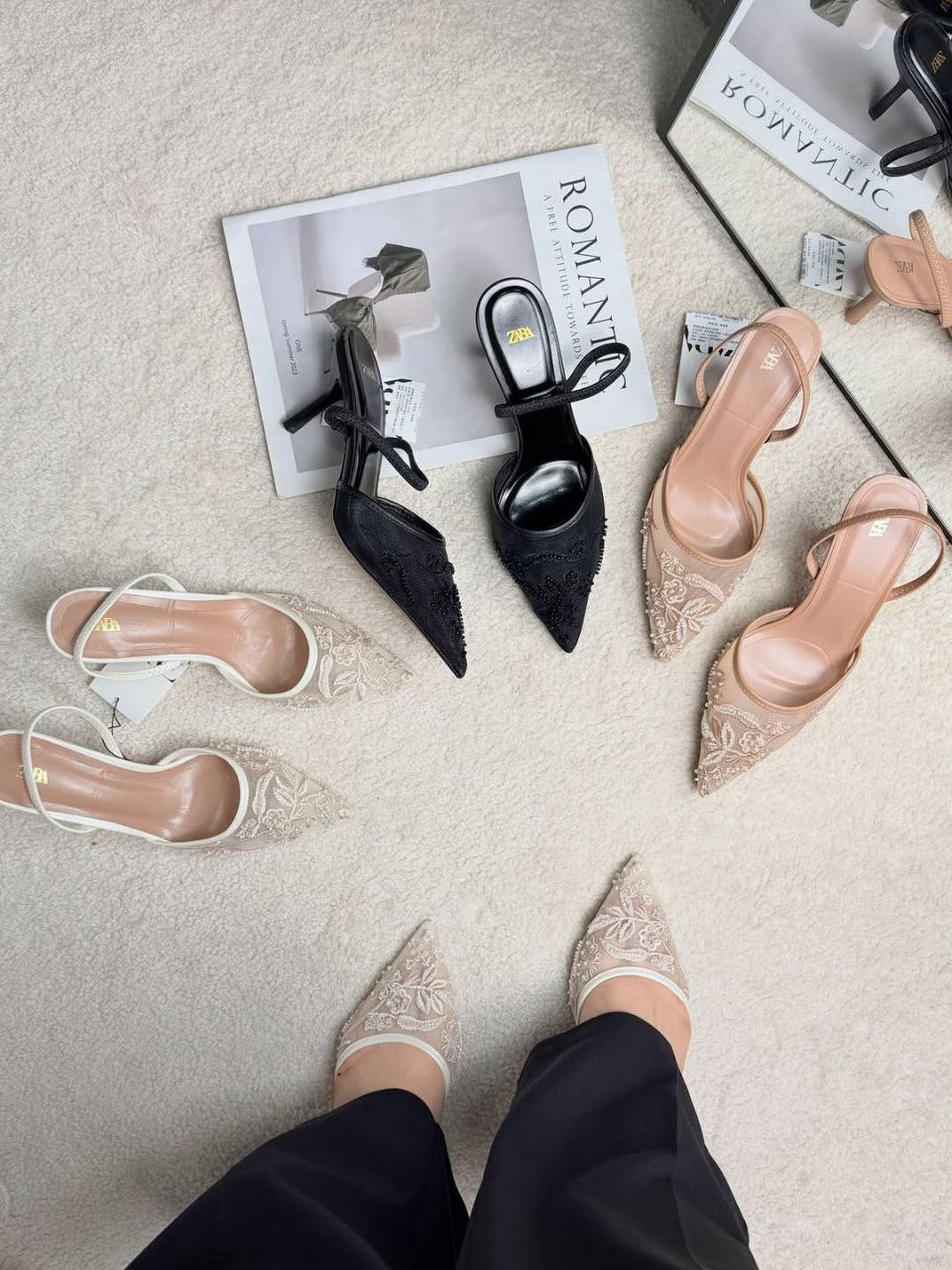 Escarpins Zara a talons ouvertes ( Qualité Premium )